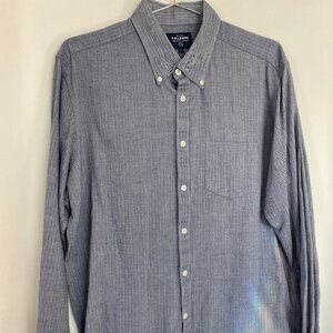 T.M. Lewin Men's Button-Down Shirt Blue Chambray Stripe